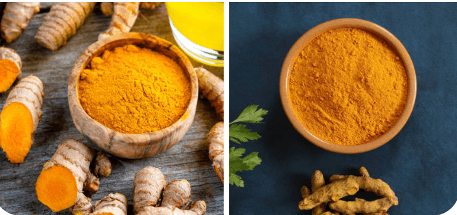 Turmeric Powder and Fingers